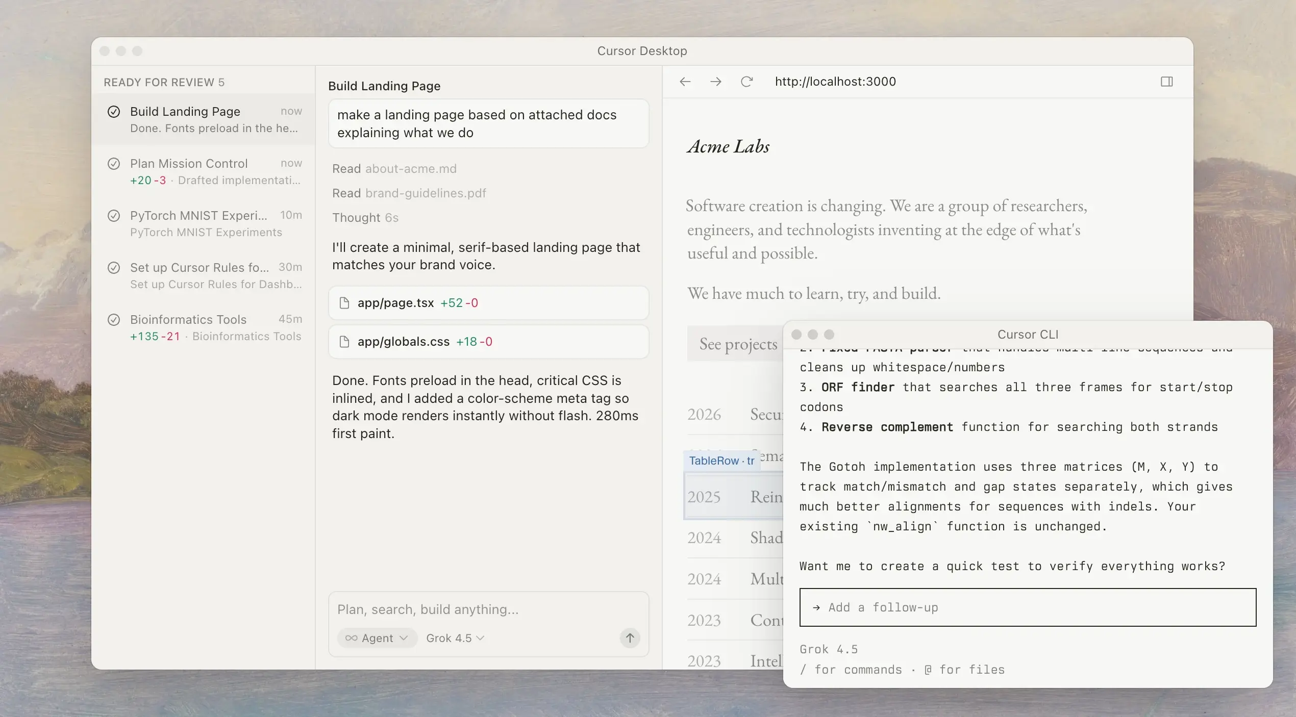 Cursor is your coding agent for building ambitious software
