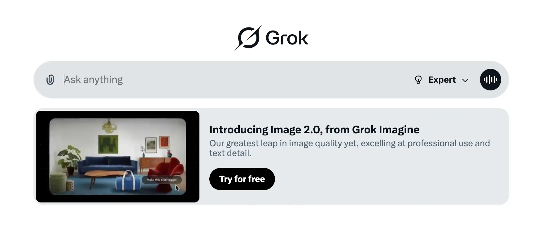 Grok start messsage
